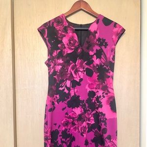 Floral Fuschia Midi Dress